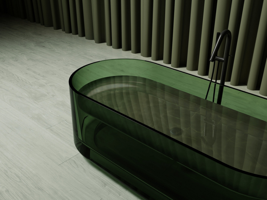 Фото Прозрачная ванна Abber Kristall 170 AT9708Emerald зеленый