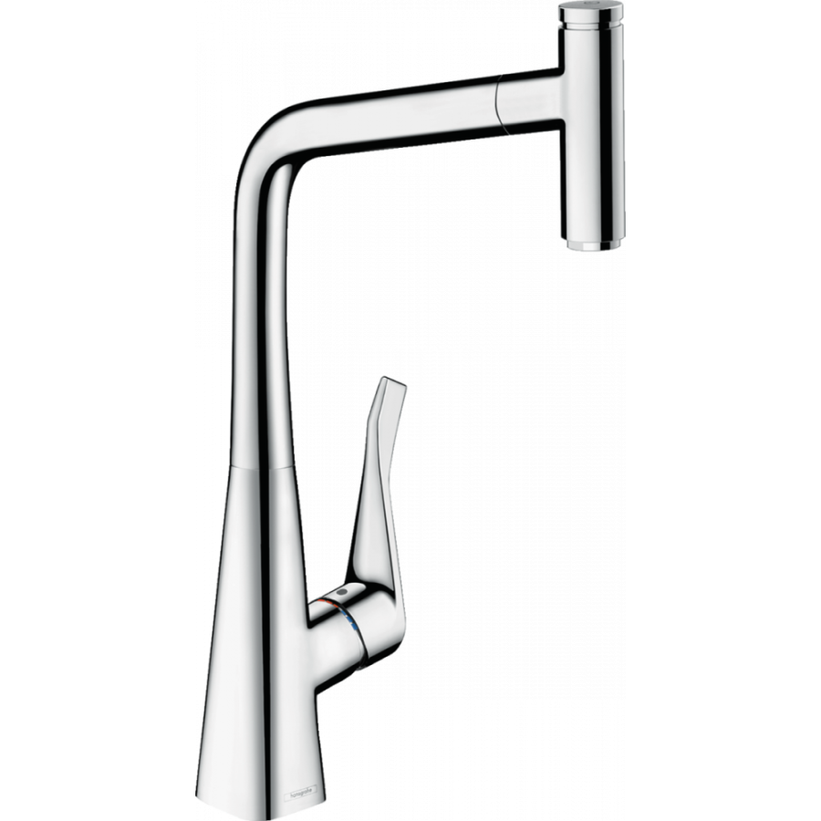 Фото Смеситель для кухни hansgrohe Metris Select M71, 320 Eco, 1jet, sBox, 73807000, с вытяжным изливом хром