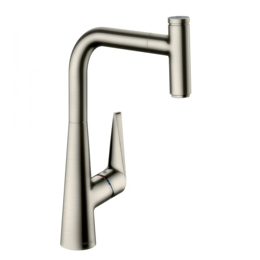 Фото Смеситель для кухни hansgrohe Talis Select M51 73853800 с вытяжным изливом, сталь