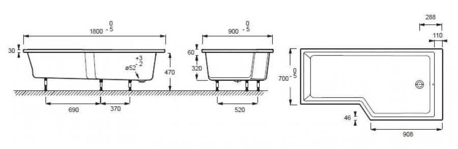 Фото Акриловая ванна Jacob Delafon Bain Douche NEO 180x90 E6D004R-00