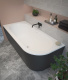 Фото Акриловая ванна Cezares Slim 180 SLIM CORNER-180-80-60-L-NERO-SET черная матовая
