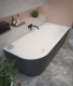 Фото Акриловая ванна Cezares Slim 180 SLIM CORNER-180-80-60-R-NERO-SET черная матовая