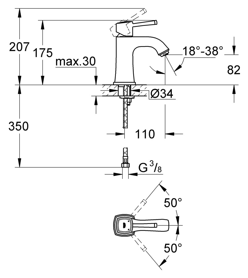 Фото Смеситель для раковины Grohe Grandera 23310IG0