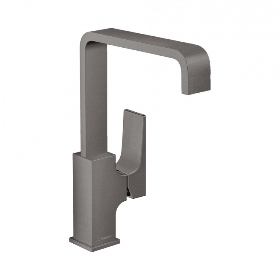 Фото Смеситель для раковины hansgrohe Metropol 230 32511340 со сливным клапаном Push-Open, шлифованный черный хром