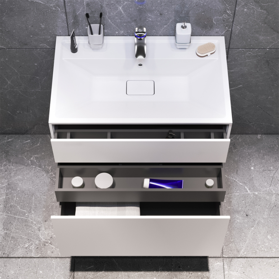 Фото Тумба под раковину AM.PM Inspire V2.0 M50AFHX0803WM 80 см белый матовый