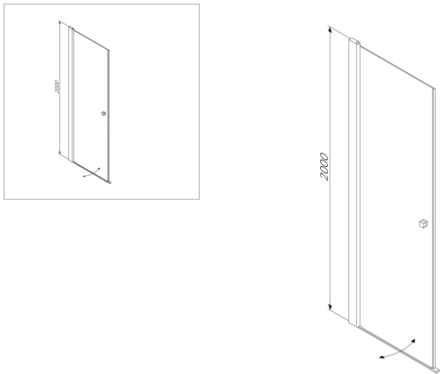 Фото Душевая дверь в нишу AM.PM Inspire W51G-D80-200-CT