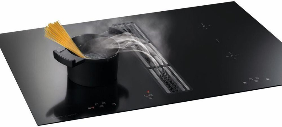 Фото Индукционная варочная панель с вытяжкой Kuppersbusch KMI 8500.0 SR Black Velvet