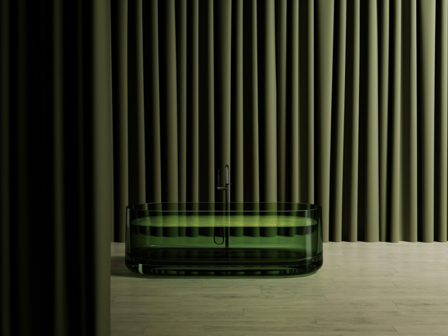 Фото Прозрачная ванна Abber Kristall 170 AT9708Emerald зеленый