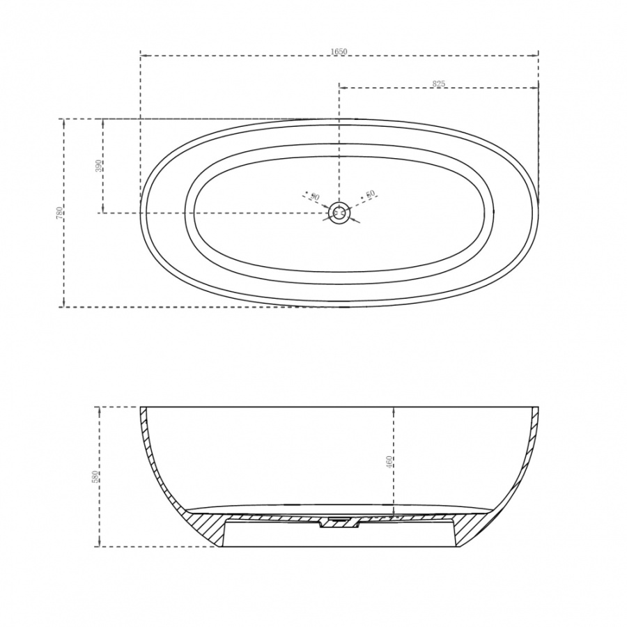 Фото Прозрачная ванна Abber Kristall 165x78 AT9701Onyx черная