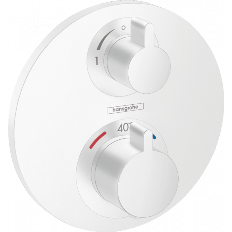 Фото Смеситель для душа с термостатом hansgrohe Ecostat S СМ, 15758700 с запорным/переключающим вентилем матовый белый