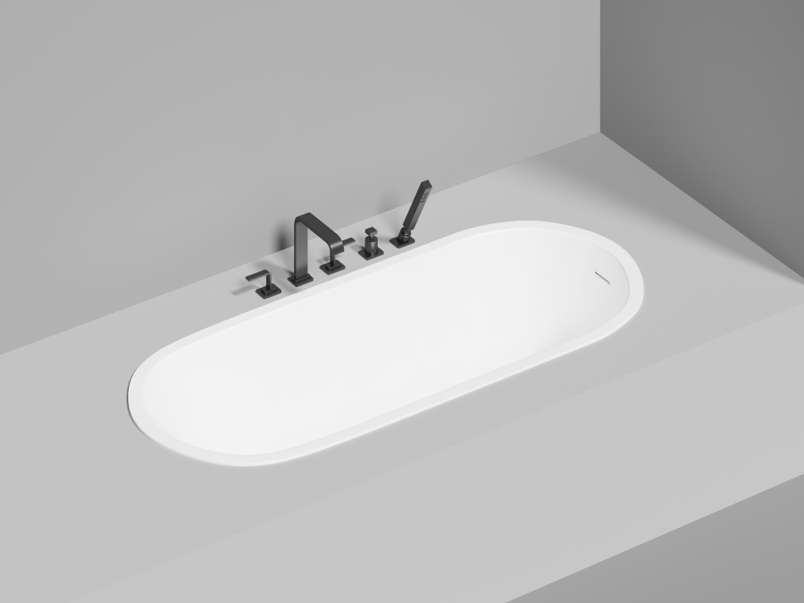 Фото Ванна из искусственного камня Salini Ornella Kit 170х70 102413M белая матовая