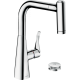 Фото Смеситель для кухни hansgrohe Metris Select M71, 220 Eco, 2jet, sBox 73826000 на 2 отверстия с вытяжным душем, хром