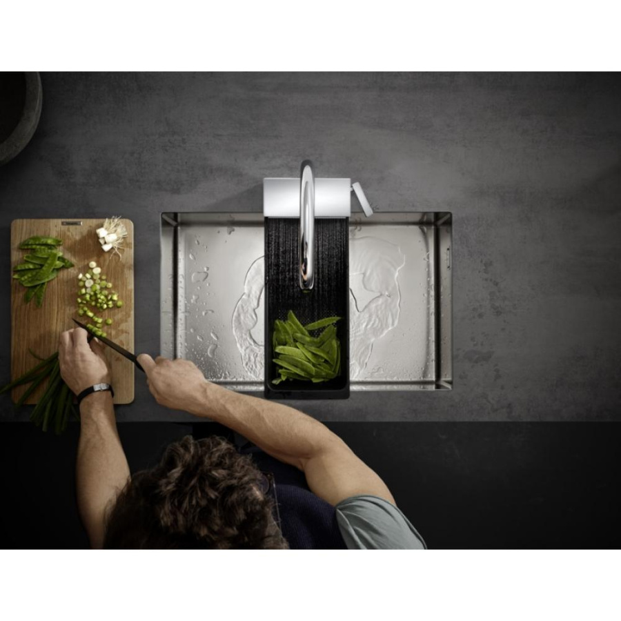 Фото Смеситель для кухни hansgrohe Aquno Select M81 170 73831000 с вытяжным душем, 3jet, sBox, хром