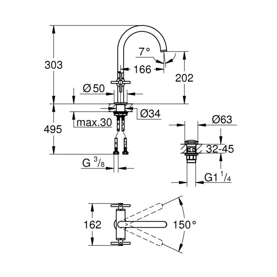 Фото Смеситель для раковины GROHE Atrio New 21019003