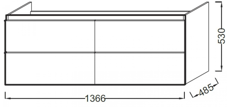 Фото Тумба под раковину 135 см Jacob Delafon Odeon Up EB997-E71 серый дуб