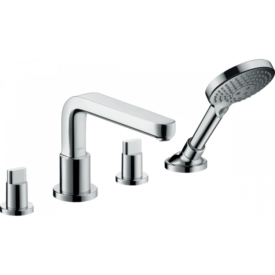 Фото Смеситель на край ванны hansgrohe Metris S 31447000 на 4 отверстия, излив 22 см, хром