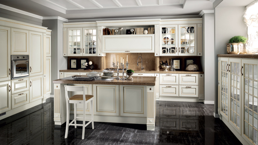 Фото Кухня Scavolini Baltimora прямая с островом