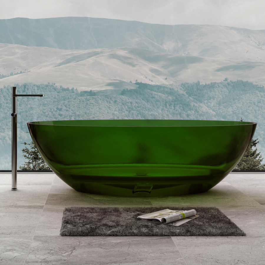 Фото Прозрачная ванна Abber Kristall 180x85 AT9702Emerald изумруд