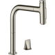 Фото Смеситель для кухни hansgrohe Metris Select M71 200, 2jet, sBox 73818800 на 2 отверстия, с вытяжным душем, сталь