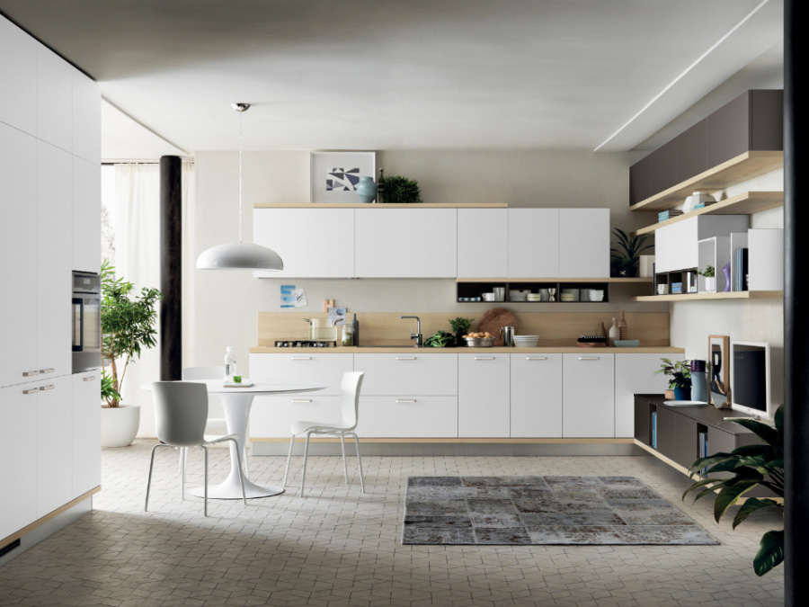 Фото Кухня Scavolini Foodshelf угловая 360 на 240 см