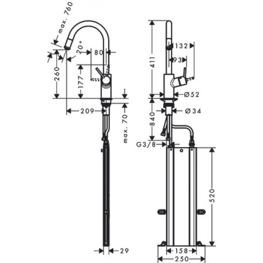 Фото Смеситель для кухни hansgrohe Talis M52 73864000 с вытяжным изливом
