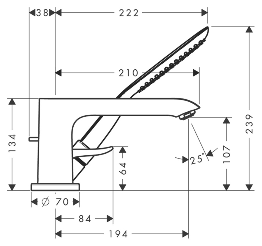 Фото Смеситель для ванны hansgrohe Metris 31190000