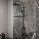 Фото Комплект ванны AM.PM Gem 150x70 WK90GK с душевой системой и аксессуарами, черный матовый