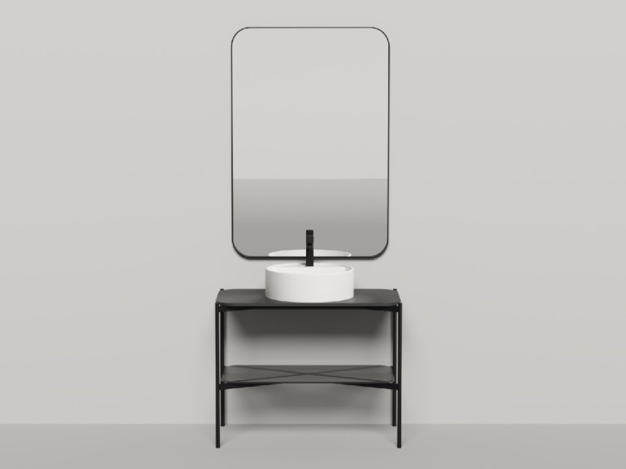 Фото Консоль с зеркалом Salini Grazia 80 27G108 черный/RAL