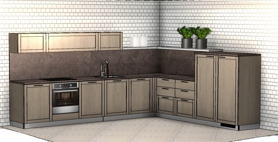 Фото Кухня Scavolini Carattere угловая 365 на 305 см
