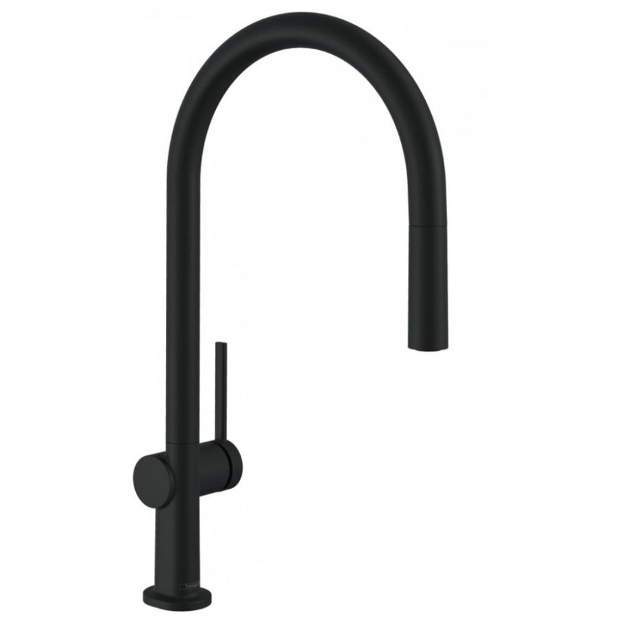 Фото Смеситель для кухни hansgrohe Talis M54 72803670 с вытяжным изливом, матовый черный