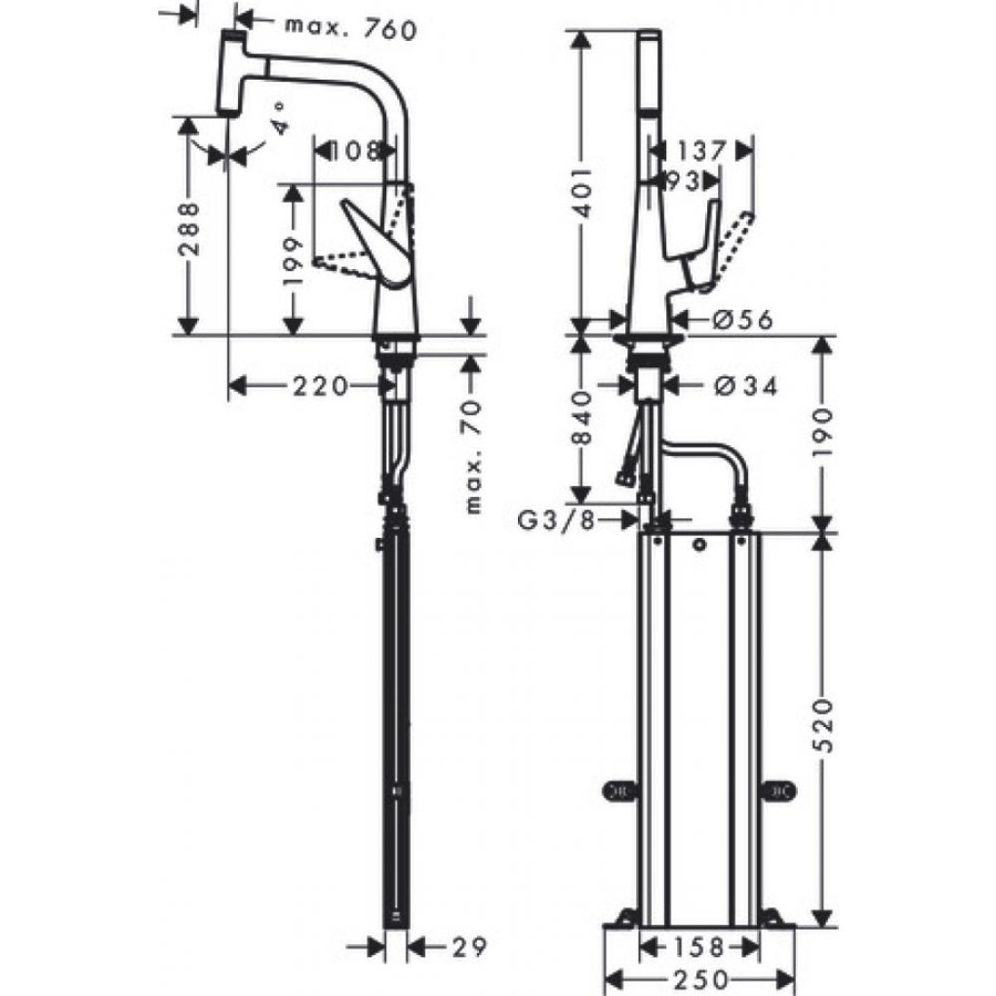 Фото Смеситель для кухни hansgrohe Talis Select M51 73853000 с вытяжным изливом
