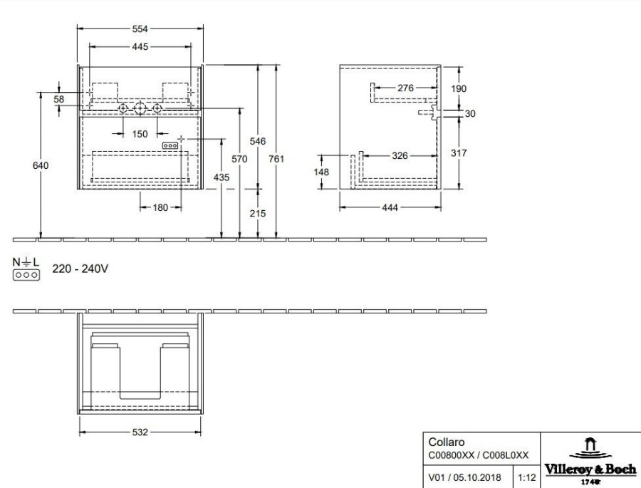 Фото Тумба под раковину Villeroy&Boch COLLARO C00800VJ nordic oak