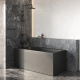 Фото Комплект ванны AM.PM Gem 150x70 WK90GK с душевой системой и аксессуарами, черный матовый