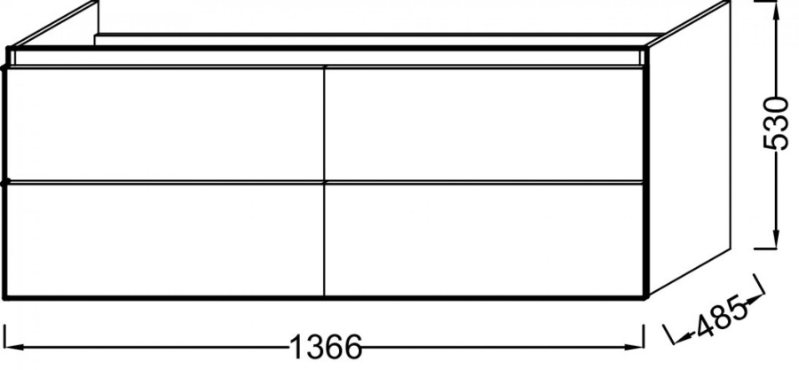 Фото Тумба под раковину 136 см Jacob Delafon Odeon Up EB997-G1C, белый блестящий лак