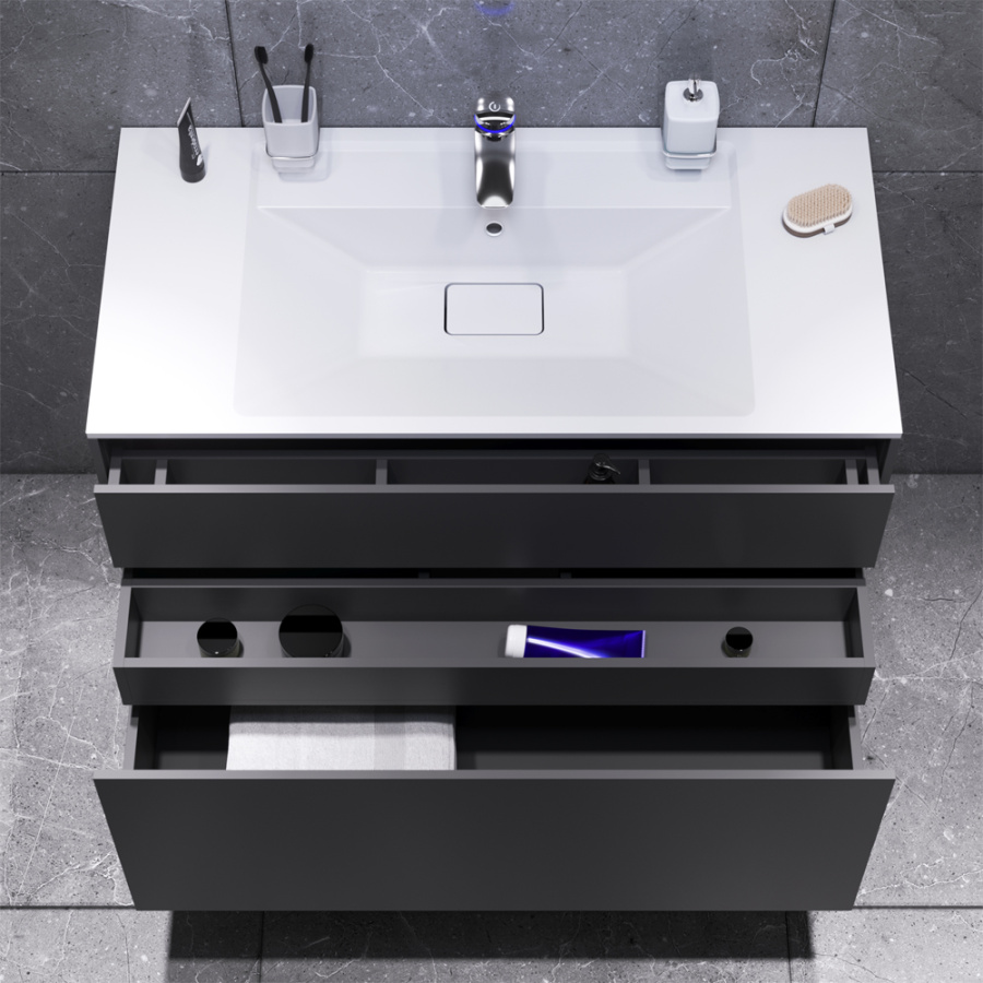 Фото Тумба под раковину AM.PM Inspire V2.0 M50AFHX1003GM 100 см графит матовый