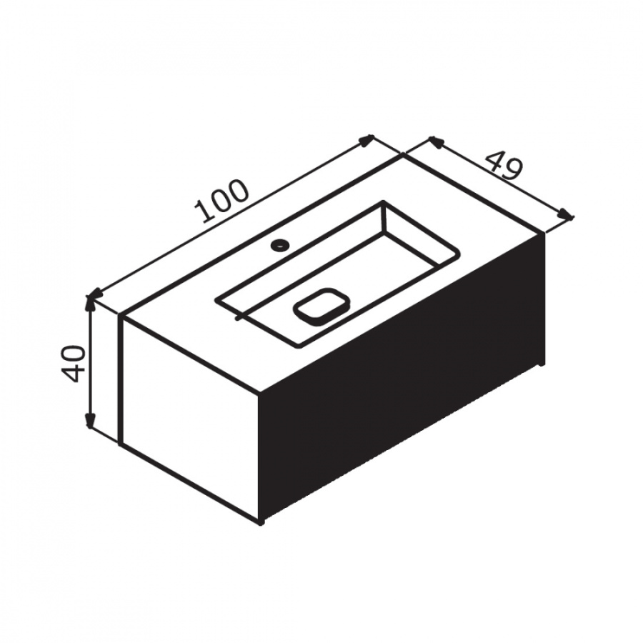 Фото Тумба с раковиной Orka Cube 100 3000378 бежевый матовый/белый