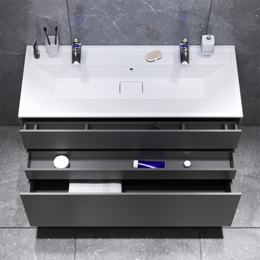 Фото Тумба под раковину AM.PM Inspire V2.0 M50AFHX1203GM 120 см графит матовый
