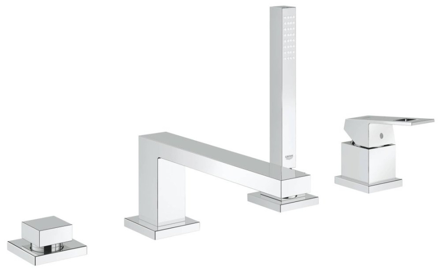 Фото Смеситель для ванны Grohe Eurocube 19897001 с душевым гарнитуром
