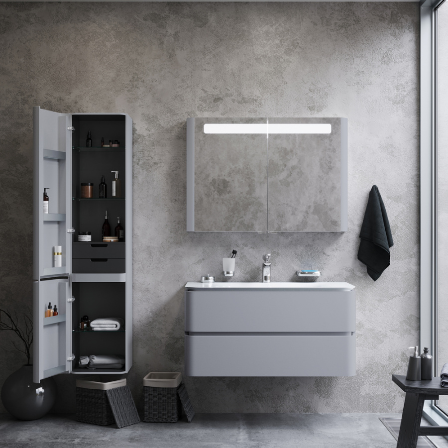 Фото Шкаф-пенал AM.PM Sensation M30CHL0406FG, серый шелк L