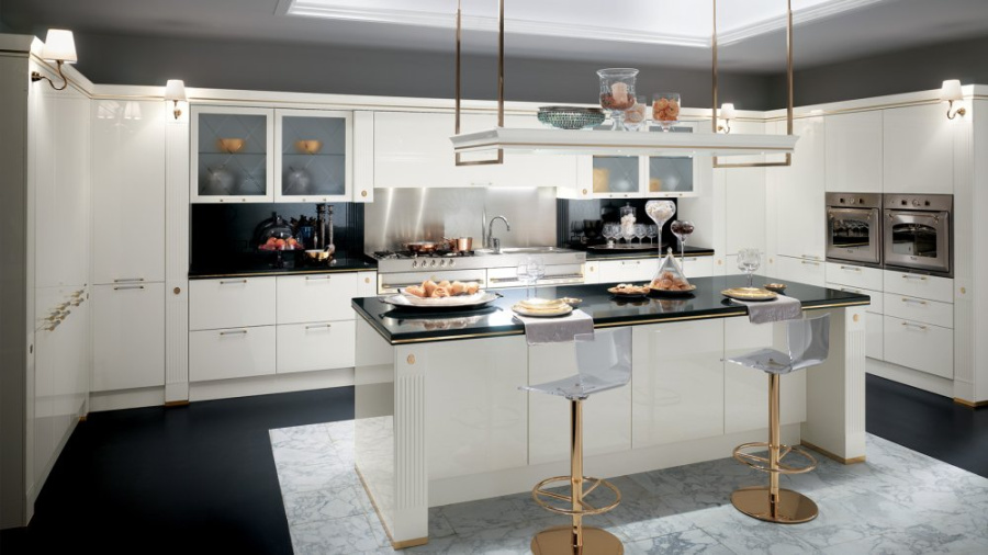 Фото Кухня Scavolini Baccarat прямая с островом