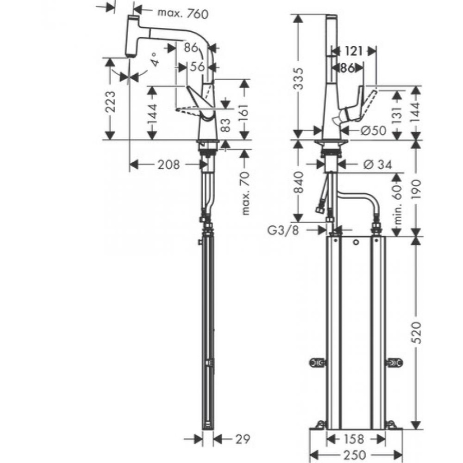 Фото Смеситель для кухни hansgrohe Talis Select M51 73852000 с вытяжным изливом
