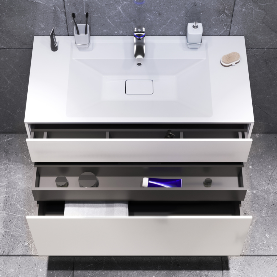 Фото Тумба под раковину AM.PM Inspire V2.0 M50AFHX1003WM 100 см белый матовый