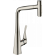 Фото Смеситель для кухни hansgrohe Metris Select M71, 320, 2jet 73820800 с вытяжным душем сталь