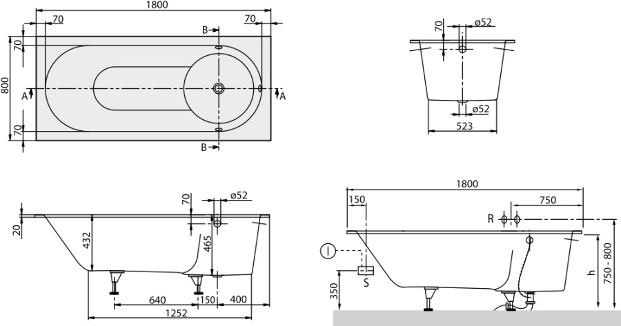Фото Квариловая ванна Villeroy&Boch libra 180x80 UBQ180LIB2V-01