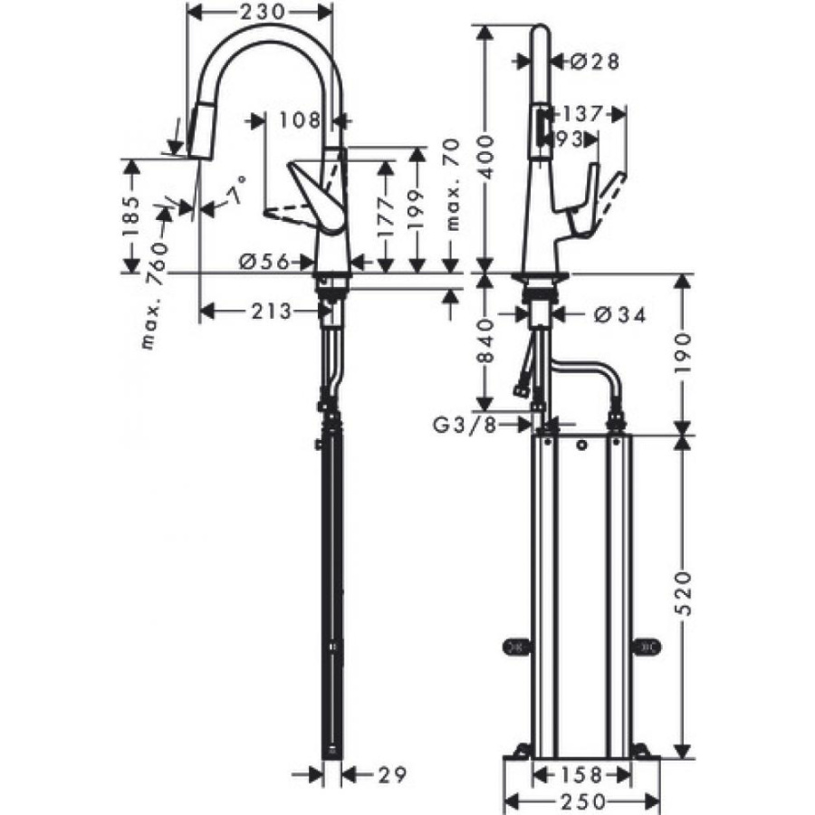 Фото Смеситель для кухни hansgrohe Talis M51 73851000 с вытяжным душем