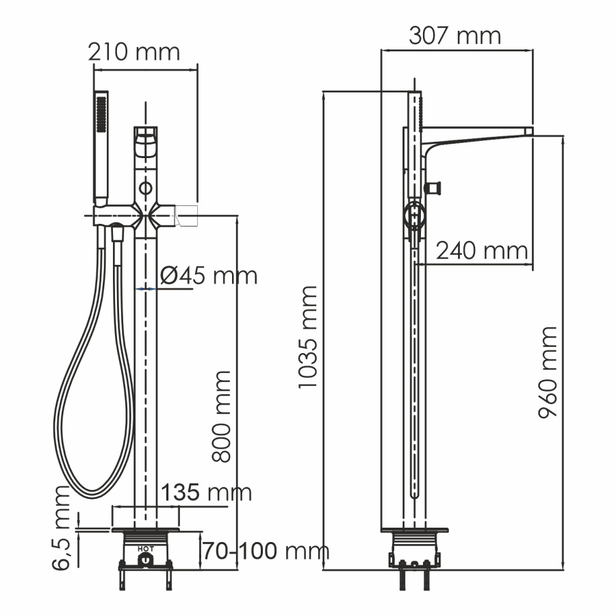 Фото Смеситель для ванны WasserKRAFT Sauer 7100 7121 золото