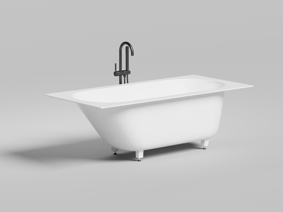 Фото Ванна из искусственного камня Salini Ornella Kit 170х80 102424MF черная матовая