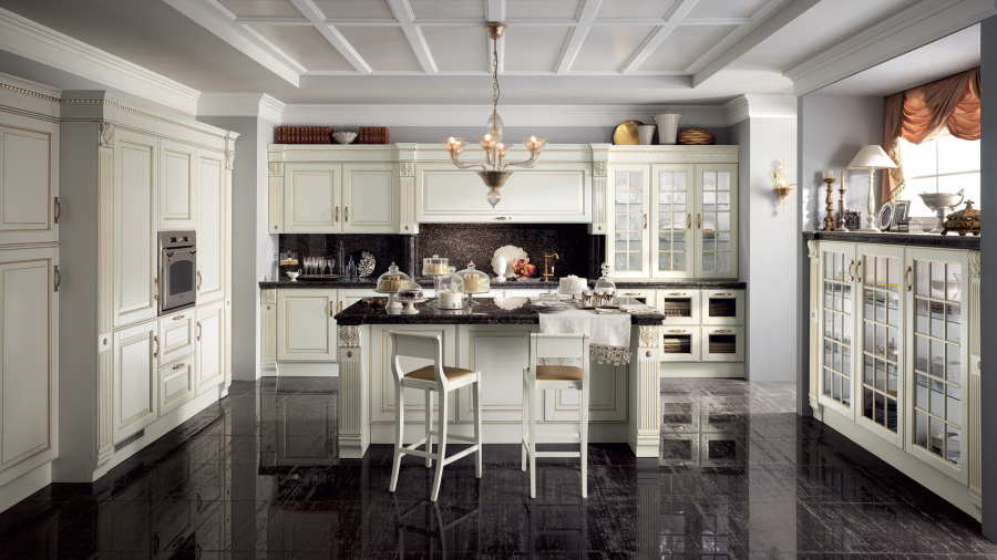 Фото Кухня Scavolini Baltimora прямая с островом