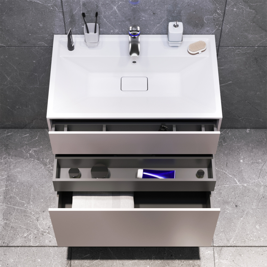 Фото Тумба под раковину AM.PM Inspire V2.0 M50AFHX0803EGM 80 см серый матовый
