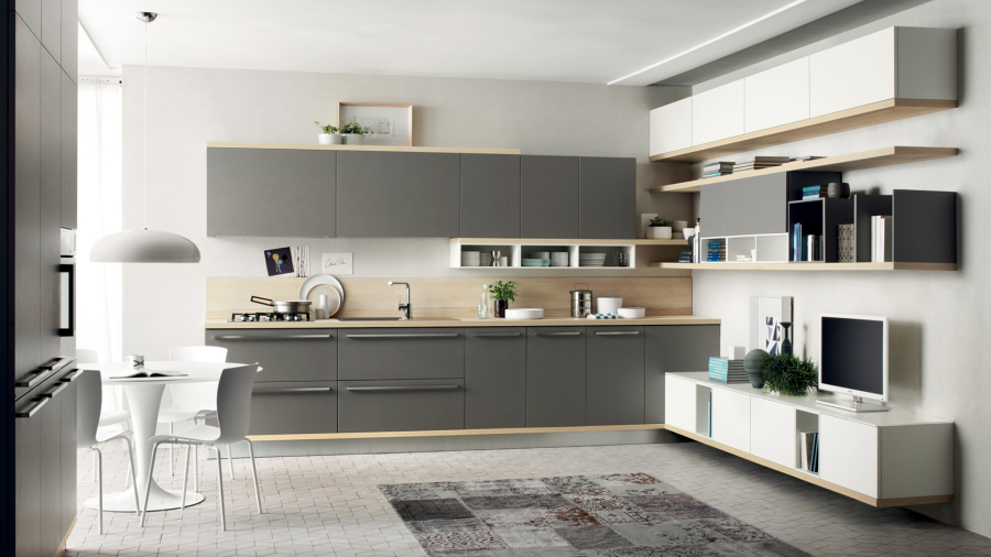 Фото Кухня Scavolini Foodshelf угловая 360 на 240 см